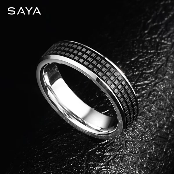 Anel glamoroso de alta dureza, masculino, dedo único, tendência única, gravura, nova moda.