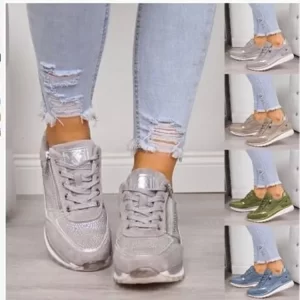 Sapatos esportivos feminino, GIOIO-Edição Coreana, de Strass, Sapatos de Sola Grosso, Transfronteiriço, Cor Sólida, Nova Moda, Primavera