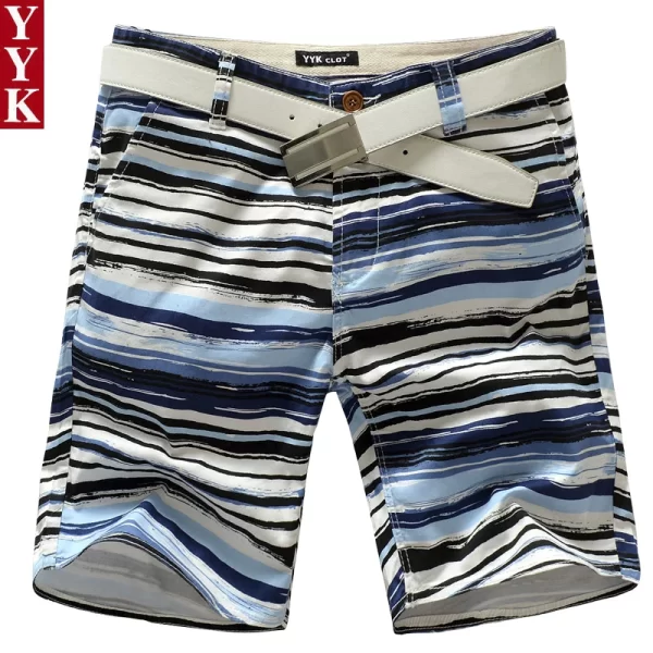 Bermuda masculina curta de algodão, casual com vários bolsos, curta cortada, para o ar livre, verão. - Image 3