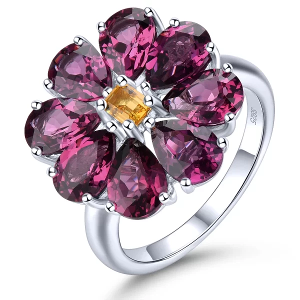 Anel de prata esterlina feminino, Topázio Azul Céu Natural Citrino, Pedra Preciosa Genuína, Joalheria Fina, Estilo Requintado e Romântico, 6,6 quilates - Image 9