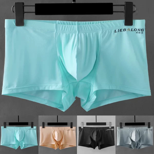 Cuecas boxer masculina, fino respirável, roupa interior sexy, lingerie transparente, shorts macios, bolsa de bojo cuecas - Image 6