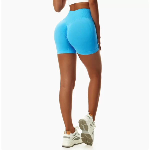 Shorts de ioga sem costura de cintura alta feminino, apertados e sem costura, nádegas de pêssego, estilo europeu e americano, para corrida e fitness. - Image 4