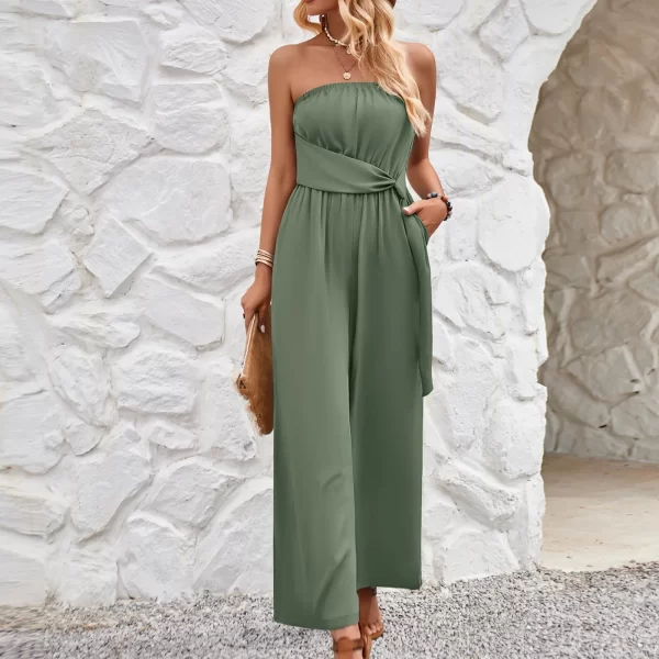 Macacão sem alças com renda fora do ombro feminino, casual, compras diárias, verão, sexy, novo. - Image 6