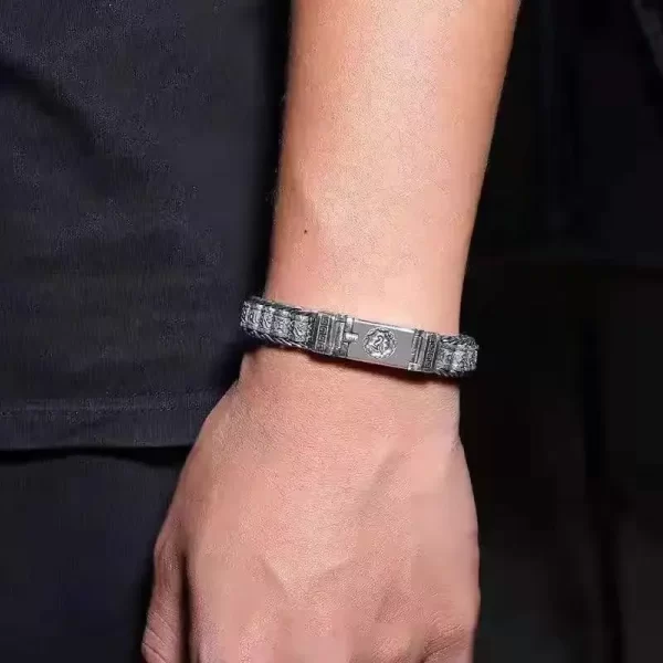 Pulseira de prata esterlina masculina, Amitabha-amitabha, seis caracteres, budismo, acessórios de jóias. - Image 5