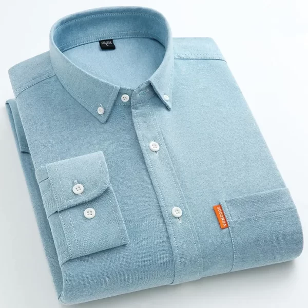 Camisa masculina, manga longa, estilo designer, 100% algodão, Oxford Business, encaixe fino, monocromático, tamanho grande M-5XL, alta qualidade, novo. - Image 8