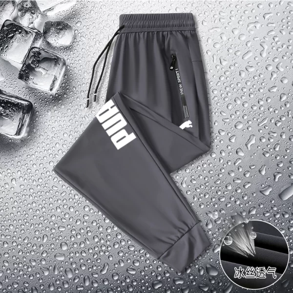 Calça de jogging leve masculina, secagem rápida, respirável, monocromática, elástica, plus size, M-8XL, 150kg - Image 7