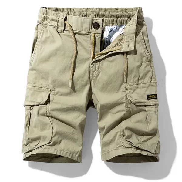 Bermuda masculina,  de bolsos, de algodão, monocromático, respirável, casual, novo, verão, moda. - Image 14