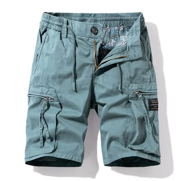 Bermuda masculina,  de bolsos, de algodão, monocromático, respirável, casual, novo, verão, moda. - Image 8