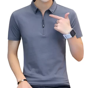 Camiseta de algodão masculina, Browon, manga curta, com gola, estilo coreano, moda verão.
