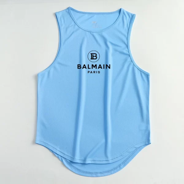 Camiseta regata masculina, sem mangas de secagem rápida com gola redonda, regata esportiva Fitness, Elástica, Respirável, Ginásio, Corrida, Treinamento, Verão. - Image 15