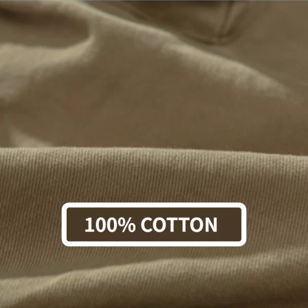 Calça casual masculina, cor sólida,  de bolso grandes, streetwear primavera, 100% algodão, nova, AZ304 - Image 3