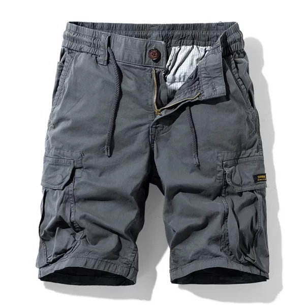 Bermuda masculina,  de bolsos, de algodão, monocromático, respirável, casual, novo, verão, moda. - Image 11