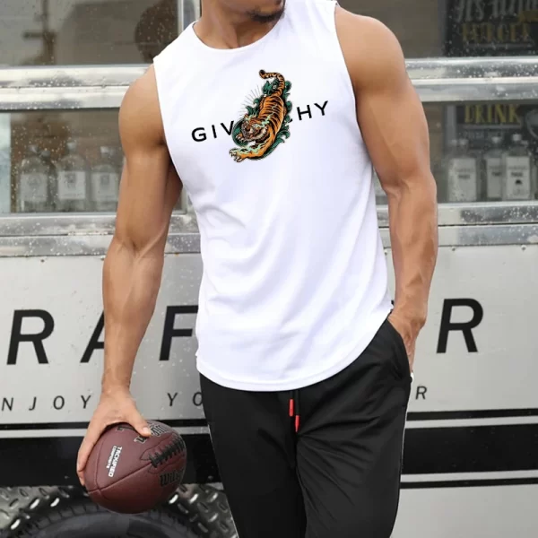 Camiseta regata masculina de ginástica para treino, musculação, fitness, sem mangas, roupa esportiva de secagem rápida de praia, colete muscular, verão. - Image 2