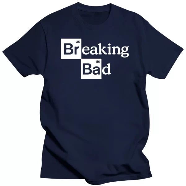 Camiseta manga curta, masculina alta quality100 % algodão o pescoço heisenberg, casual quebra má impressão. - Image 2