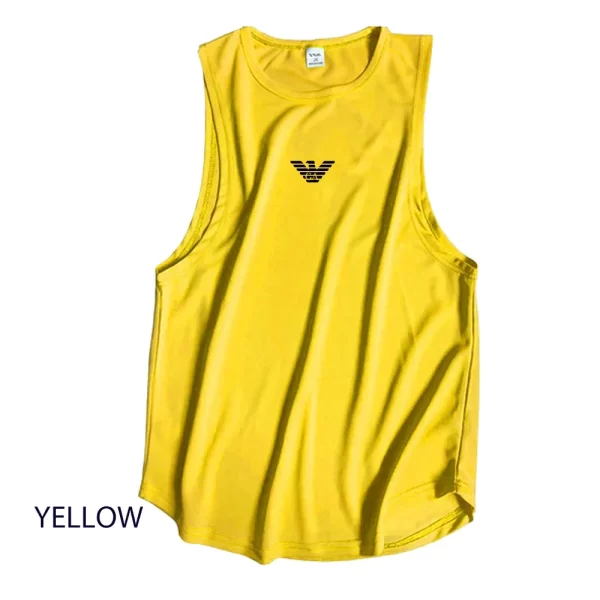 Camiseta regata masculina respirável de musculação, de ginástica, sem mangas, estampa de marca, esportes, basquete, treinamento, verão. - Image 25