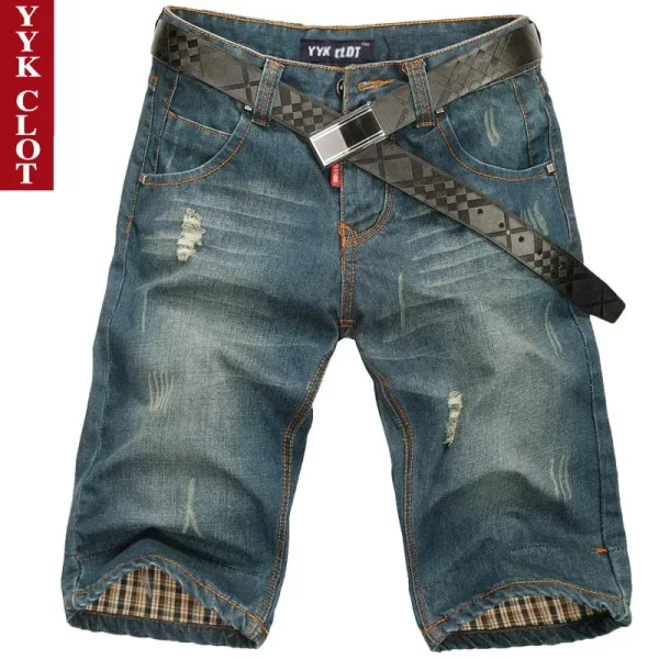 Bermuda masculina curta de algodão, casual com vários bolsos, curta cortada, para o ar livre, verão. - Image 8