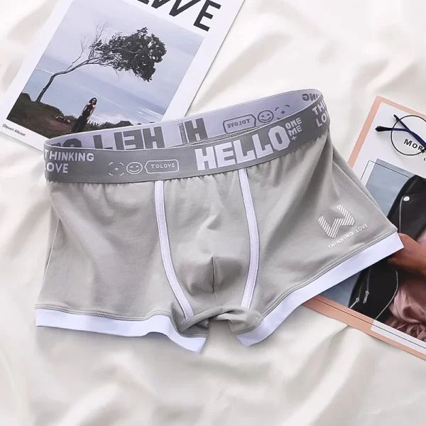 Cueca Boxer masculina, Esporte antibacteriano respirável, roupa íntima de algodão puro, cintura média, cueca de canto plana, moda confortável - Image 8