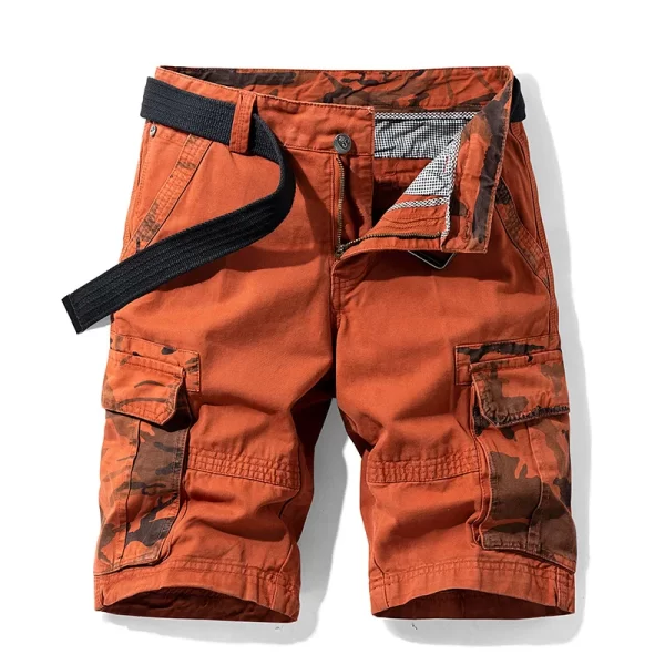 Bermuda masculina,  de camuflagem, de praia de algodão multi-bolso, corredores casuais, primavera e verão. - Image 5