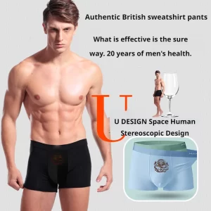 Cueca boxer masculina, de conforto magnético, roupa interior algodão, saudável, antibacteriano