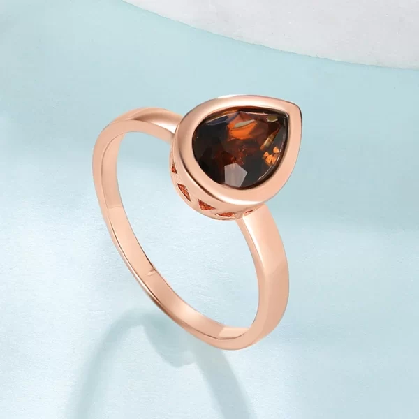 Anel feminino prata esterlina sintética, Laya 925, pera-em forma de cristal colorido simples moldura anel de ajuste, original jóias modernas. - Image 7