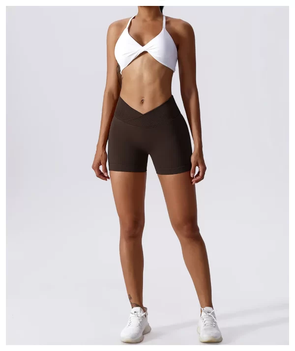 Shorts de ioga sem costura de cintura alta feminino, apertados e sem costura, nádegas de pêssego, estilo europeu e americano, para corrida e fitness. - Image 16