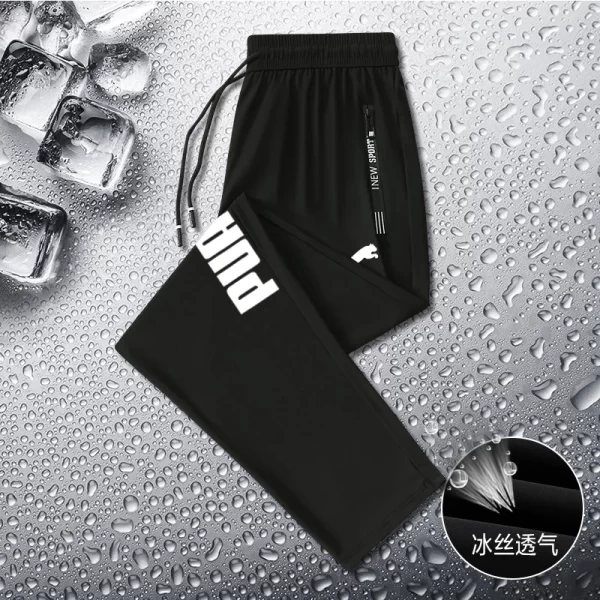 Calça de jogging leve masculina, secagem rápida, respirável, monocromática, elástica, plus size, M-8XL, 150kg - Image 2