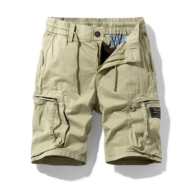 Bermuda masculina,  de bolsos, de algodão, monocromático, respirável, casual, novo, verão, moda. - Image 7