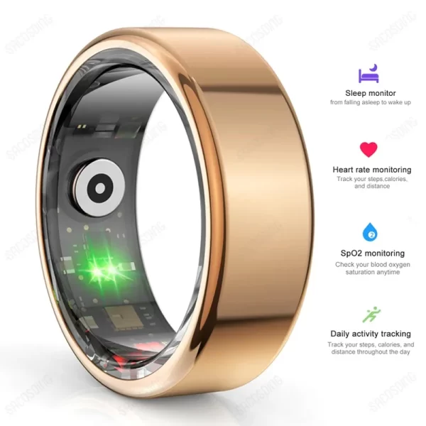 Anel unissex, Fitness Tracker (Smart Ring), Frequência Cardíaca, Sangue, Oxigênio, Sono, Monitor de Saúde, Esporte, Atividade, R02, Android, iOS. - Image 7