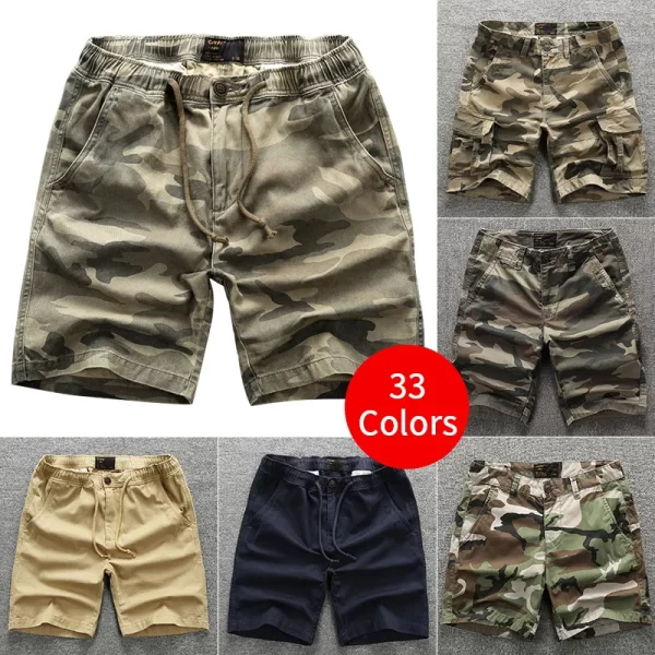 Shorts masculino , camuflagem, Shorts, Soltos Fit Calções de Carga com 5 Bolsos para o Verão, de basquete. - Image 4