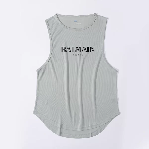 Camiseta regata masculina, sem mangas de secagem rápida com gola redonda, regata esportiva Fitness, Elástica, Respirável, Ginásio, Corrida, Treinamento, Verão. - Image 32