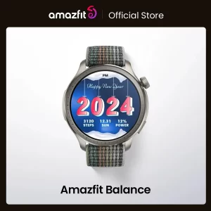 Relógio de pulso Inteligente Amazfit Balance, Treinador de Fitness AI, Banda Dupla, GPS, Bateria de 14 Dias, Alexa Integrado, Chamadas Bluetooth, NFC, EURO