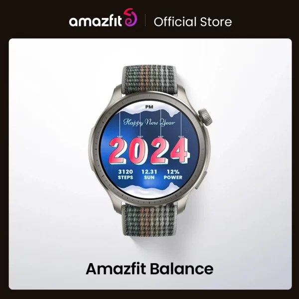 Relógio de pulso Inteligente Amazfit Balance, Treinador de Fitness AI, Banda Dupla, GPS, Bateria de 14 Dias, Alexa Integrado, Chamadas Bluetooth, NFC, EURO