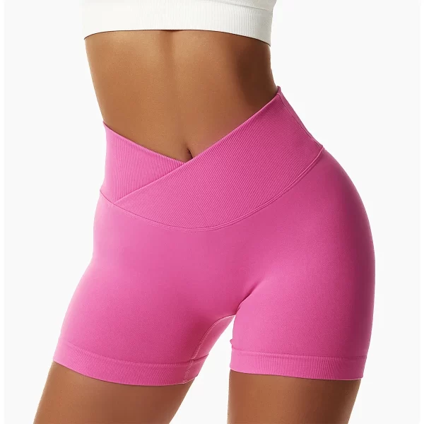 Shorts de ioga sem costura de cintura alta feminino, apertados e sem costura, nádegas de pêssego, estilo europeu e americano, para corrida e fitness. - Image 9