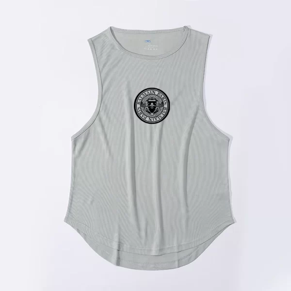 Camiseta regata masculina, sem mangas de secagem rápida com gola redonda, regata esportiva Fitness, Elástica, Respirável, Ginásio, Corrida, Treinamento, Verão. - Image 23