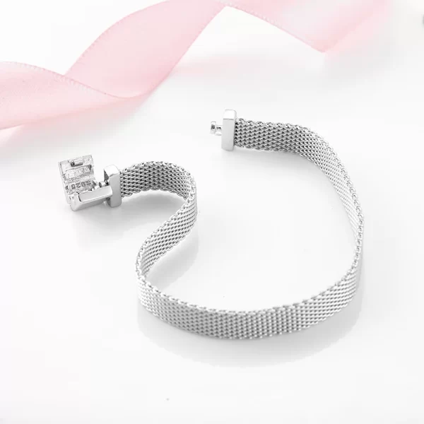 Pulseira feminina, 925 de alta qualidade prata esterlina contas clipe de moda, se encaixam reflexões original pulseira encantos femme jóias - Image 3