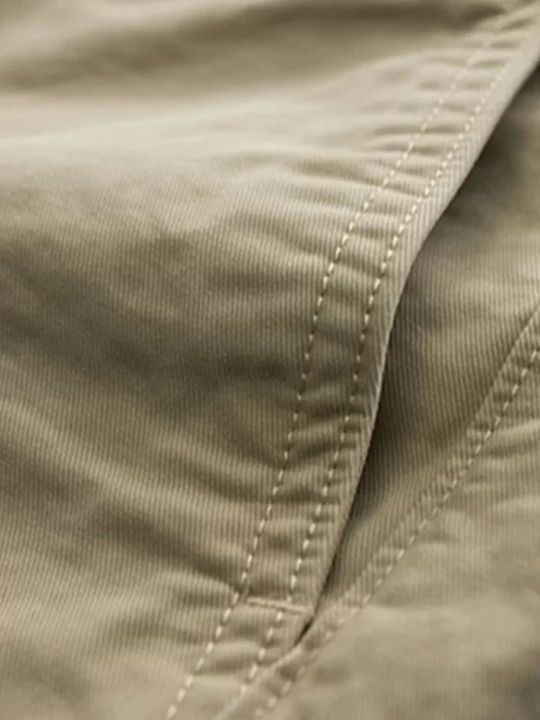 Bermuda de bolso vintage masculino, reta casual, meia calça de botão, zíper de alta qualidade, verão. - Image 6