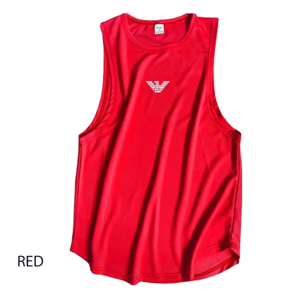 Camiseta regata masculina respirável de musculação, de ginástica, sem mangas, estampa de marca, esportes, basquete, treinamento, verão. - Image 18