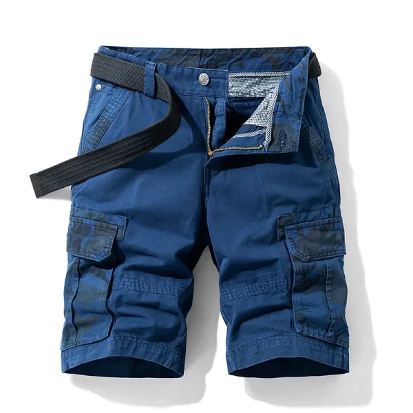 Bermuda masculina,  de camuflagem, de praia de algodão multi-bolso, corredores casuais, primavera e verão. - Image 17