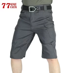 Bermuda masculina,  tácticos respiráveis IX7,  de carga multi-bolsos, casual solto capris militar, resistente ao desgaste, verão, ao ar livre.