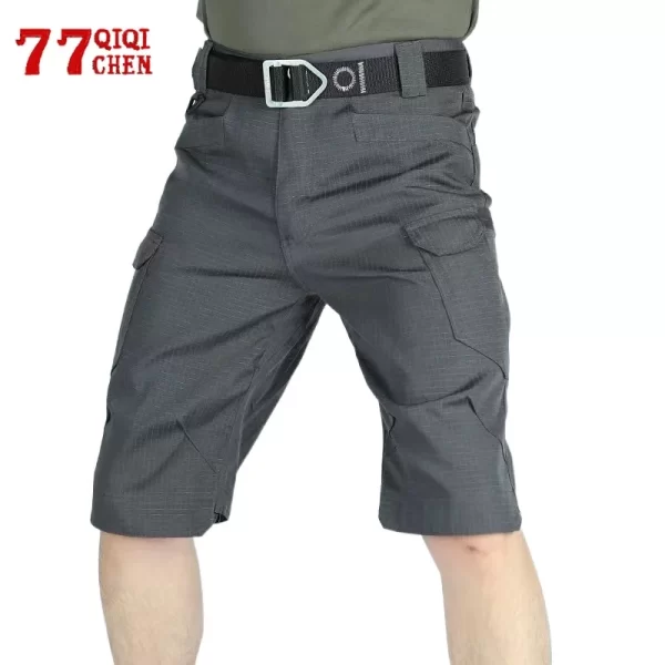 Bermuda masculina,  tácticos respiráveis IX7,  de carga multi-bolsos, casual solto capris militar, resistente ao desgaste, verão, ao ar livre.