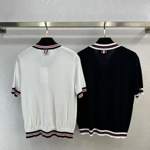 Camiseta feminina com decote em v curto, minimalista, casual e confortável, moda primavera, YT-133-24