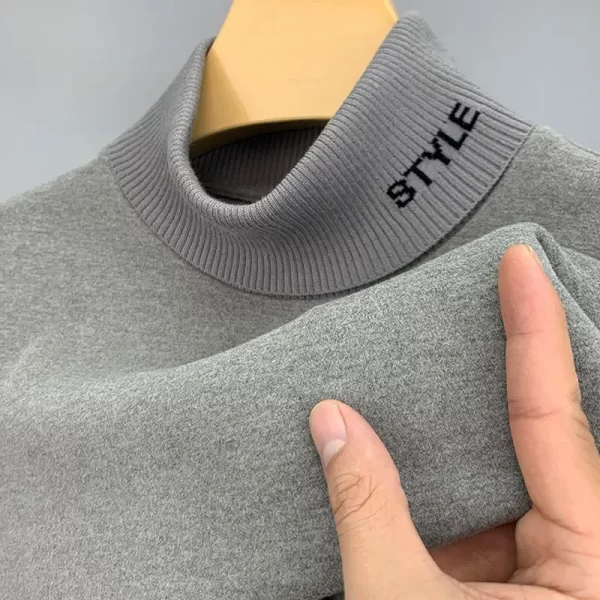 Camiseta de gola alta masculina, BROWON, monocromática, suave, confortável, casual, marca fashion, roupa de inverno, outono - Image 6