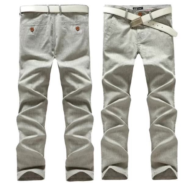 Calça xadrez masculina, casual, streetwear,  de linho, slim fit,, preto. - Image 10