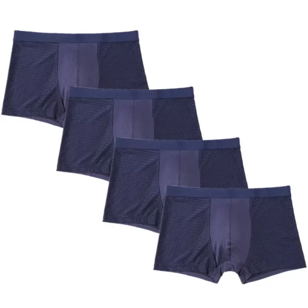 Cueca boxer masculina, 4 pçs/lote fibra de bambu, plus size xxxxl,  tamanho grande respirável roupa interior 4xl 5xl 6xl 7xl 8xl - Image 11