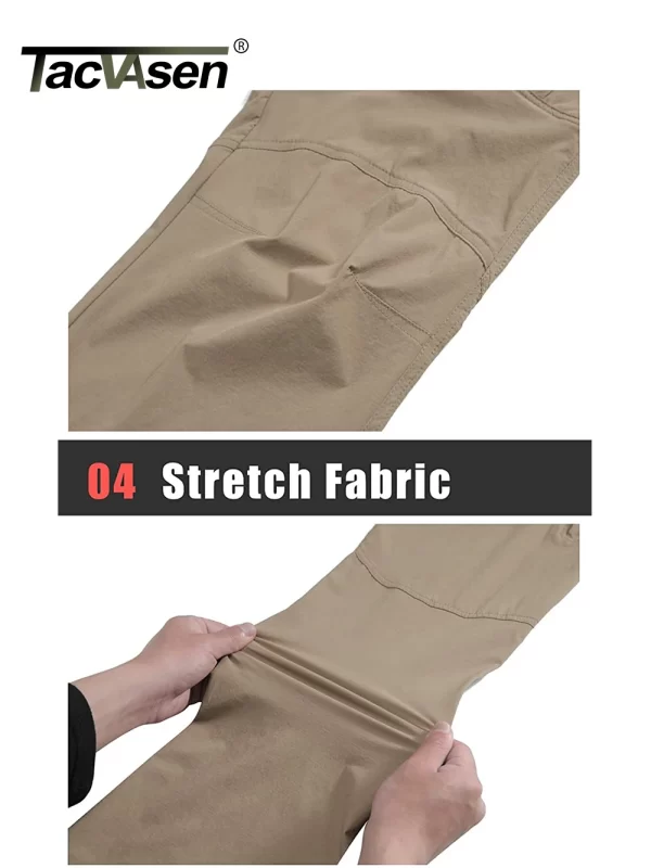 Calça leve de verão masculina, Tacvasen, de pesca tático ao ar livre caminhadas, de nylon, de carga seca rápida, de trabalho casual - Image 3