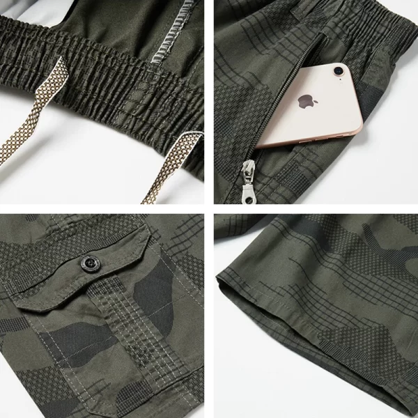 Bermuda masculina, verão camuflagem carga shorts, moda 100% algodão casual, outwear, respirável joggers. - Image 5