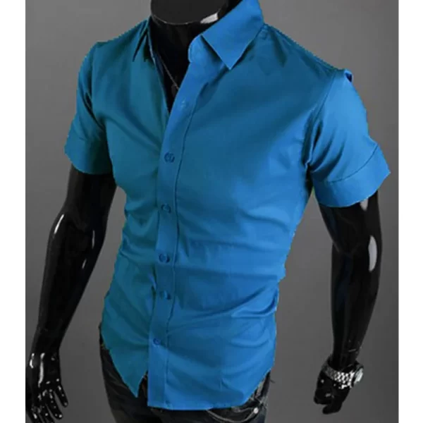 Camisa manga curta masculina, verão Slim Fit, de negócios sociais, marca de luxo,  de Linho, social. - Image 20