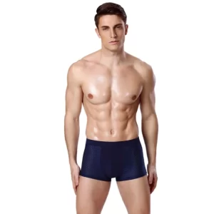 Cueca boxer masculina,  de Malha Respirável, de Secagem Rápida, Calções Esportivos Extragrandes, Cintura Média Sólida, de Canto Liso
