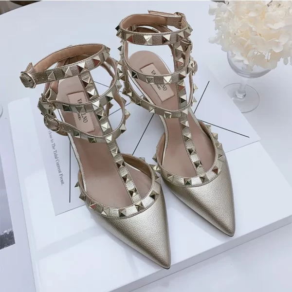 Sapato/sandália feminina, Verão Pointy Sexy, Cintas Sandálias de Couro Matte Roman Metal Rivet Salto Alto Partido Versátil Stiletto Shoes41. - Image 5