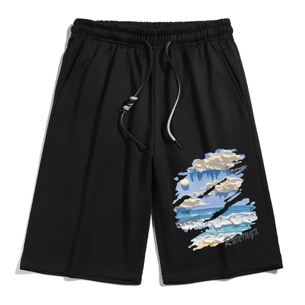 Shorts estilo hip-hop masculino casual, moletom para jogging fitness, de praia, esporte tamanho grande, moda Y2K, 5XL, verão. - Image 12